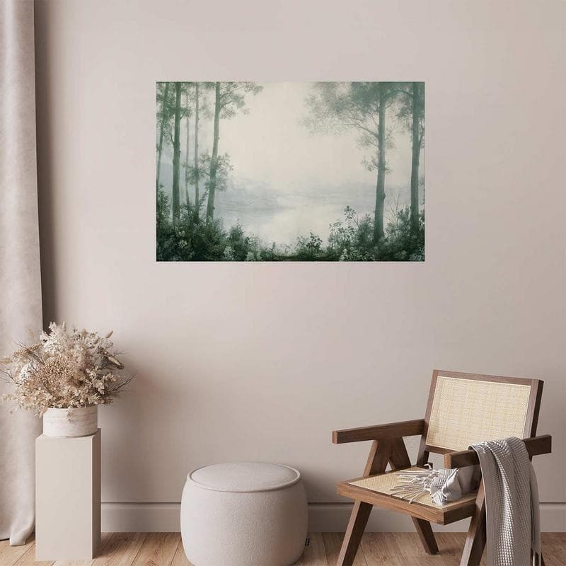 Poster - Forest and Pond in Patinated Green in Poster e stampe Collezione Casa - Trebisacce, commercioVirtuoso.it