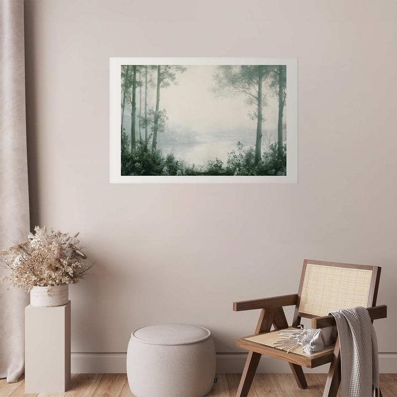 Poster - Forest and Pond in Patinated Green in Poster e stampe Collezione Casa - Trebisacce, commercioVirtuoso.it