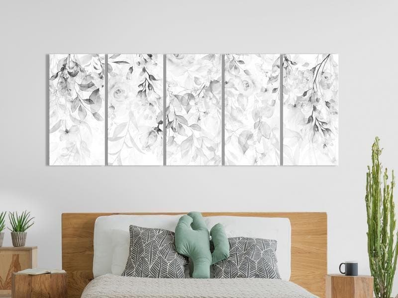 Quadro Waterfall of Roses (5 Parts) Narrow Third Variant in Poster e stampe Collezione Casa - Trebisacce, commercioVirtuoso.it