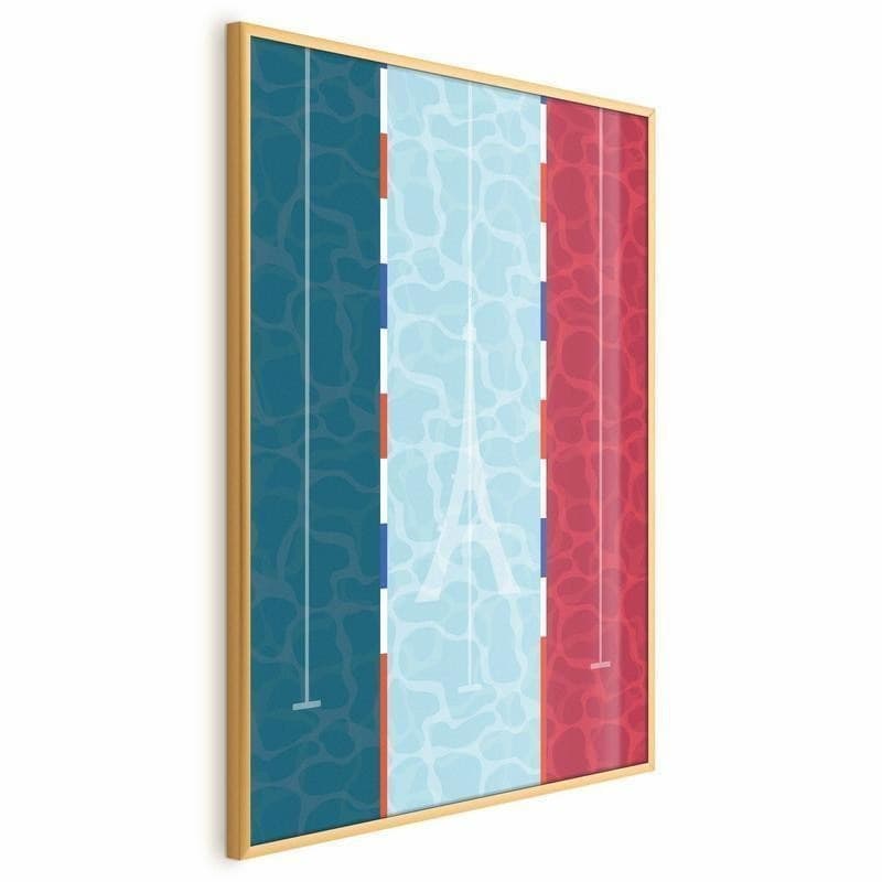 Poster - Illustration of a Pool Against the French Flag in Poster e stampe Collezione Casa - Trebisacce, commercioVirtuoso.it