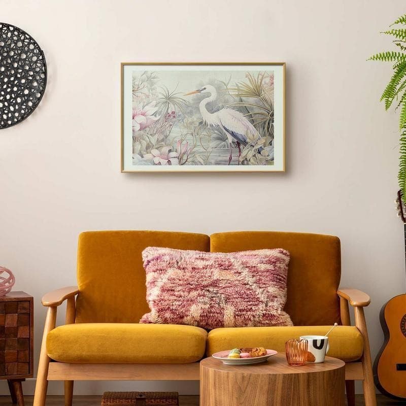 Poster - Heron Wading in a Pond - illustration in light colors in Poster e stampe Collezione Casa - Trebisacce, commercioVirtuoso.it