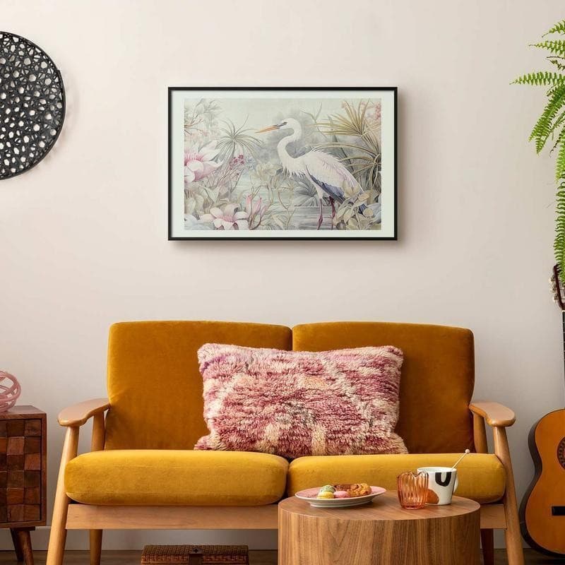 Poster - Heron Wading in a Pond - illustration in light colors in Poster e stampe Collezione Casa - Trebisacce, commercioVirtuoso.it