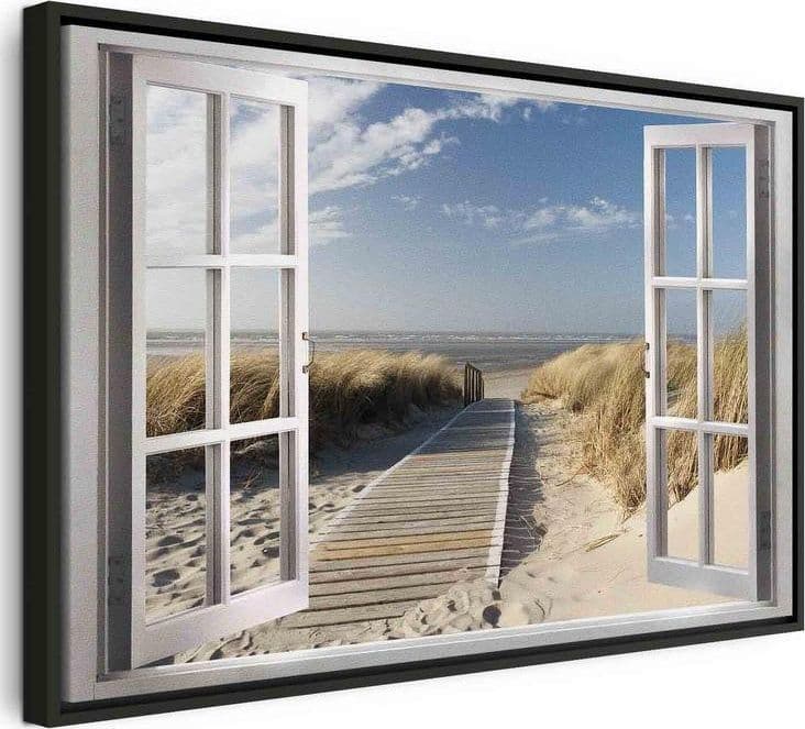 Quadro Window View of the Beach in Poster e stampe Collezione Casa - Trebisacce, commercioVirtuoso.it