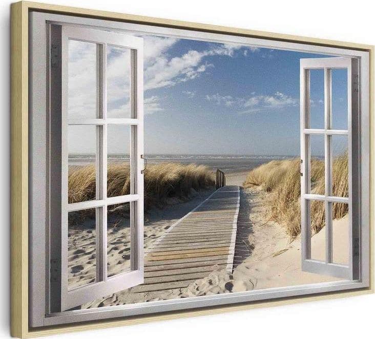 Quadro Window View of the Beach in Poster e stampe Collezione Casa - Trebisacce, commercioVirtuoso.it