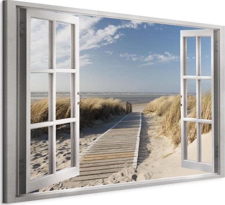 Quadro Window View of the Beach in Poster e stampe Collezione Casa - Trebisacce, commercioVirtuoso.it