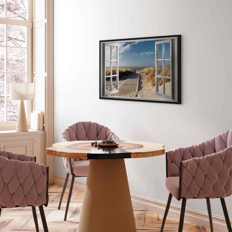Quadro Window View of the Beach in Poster e stampe Collezione Casa - Trebisacce, commercioVirtuoso.it