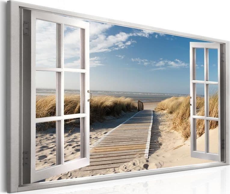 Quadro Window View of the Beach in Poster e stampe Collezione Casa - Trebisacce, commercioVirtuoso.it