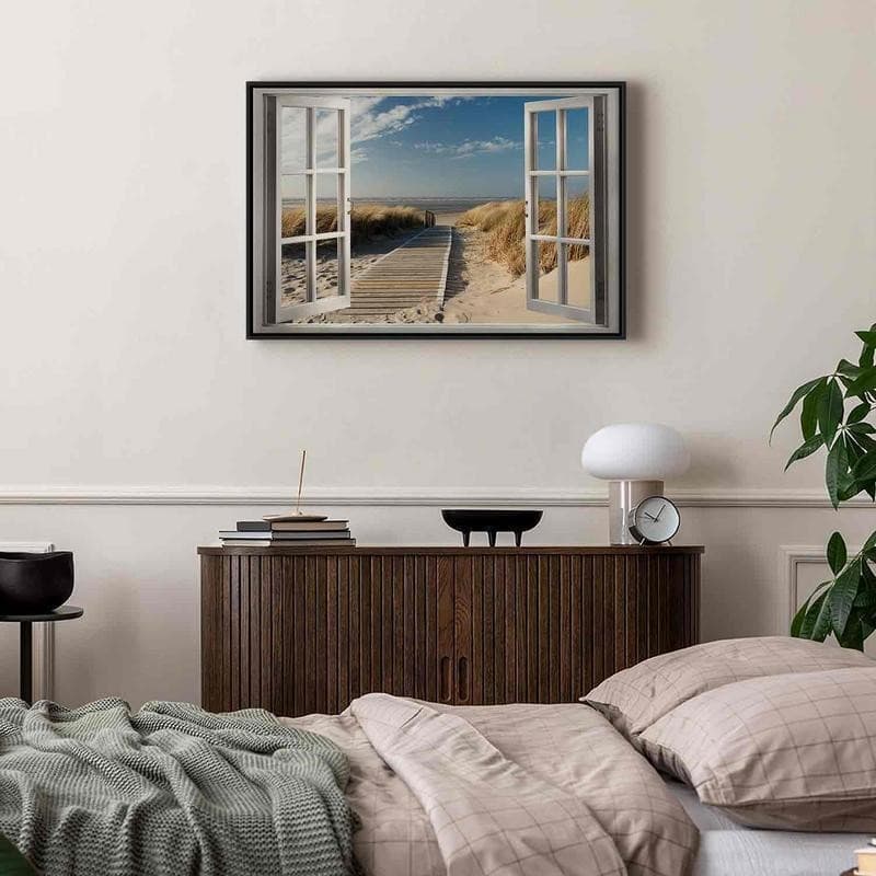 Quadro Window View of the Beach in Poster e stampe Collezione Casa - Trebisacce, commercioVirtuoso.it