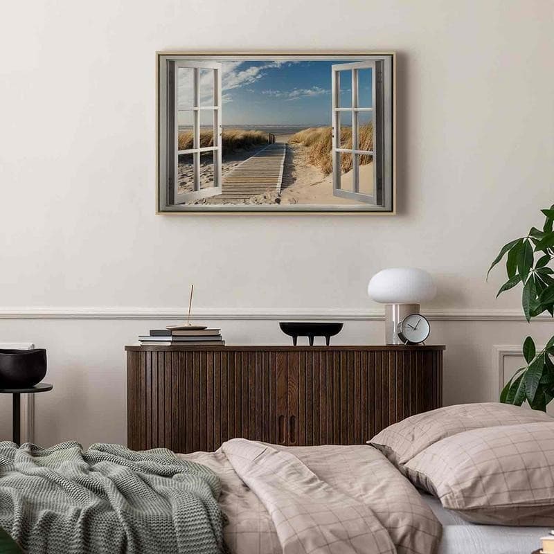 Quadro Window View of the Beach in Poster e stampe Collezione Casa - Trebisacce, commercioVirtuoso.it