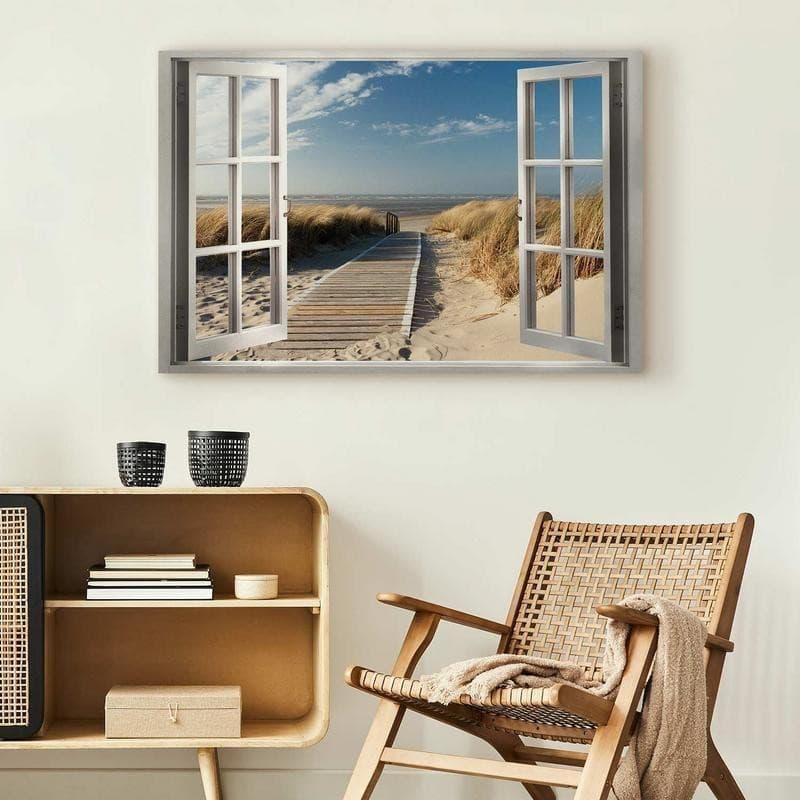 Quadro Window View of the Beach in Poster e stampe Collezione Casa - Trebisacce, commercioVirtuoso.it