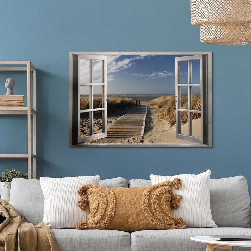 Quadro Window View of the Beach in Poster e stampe Collezione Casa - Trebisacce, commercioVirtuoso.it