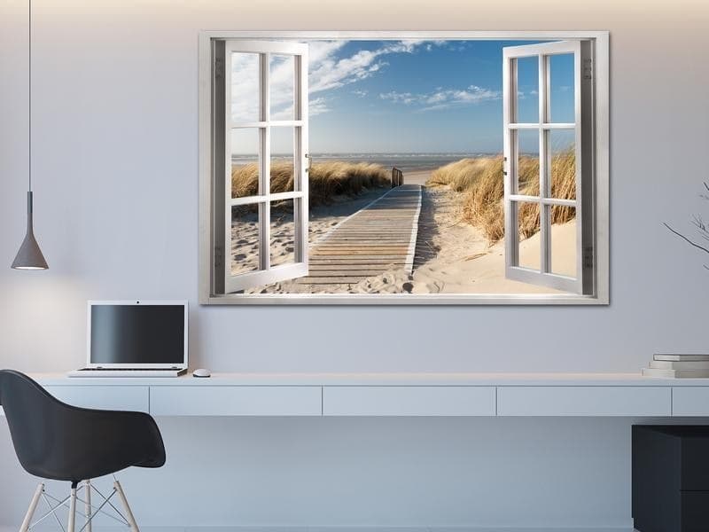 Quadro Window View of the Beach in Poster e stampe Collezione Casa - Trebisacce, commercioVirtuoso.it