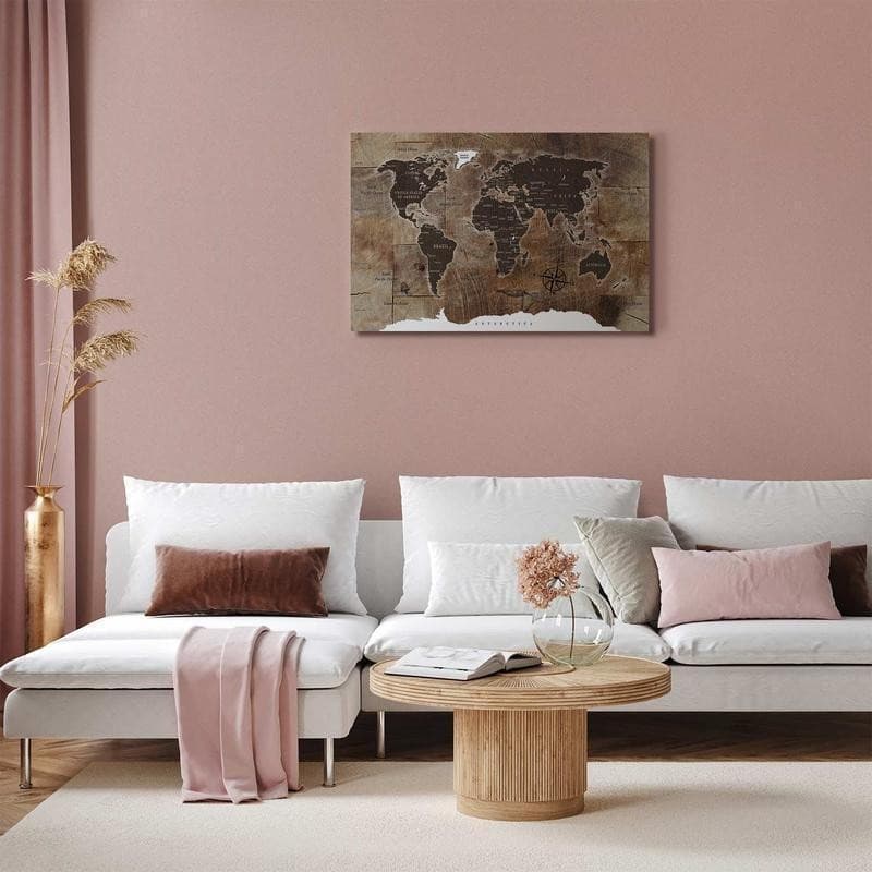 Quadro World Map: Wooden Mosaic in Poster e stampe Collezione Casa - Trebisacce, commercioVirtuoso.it