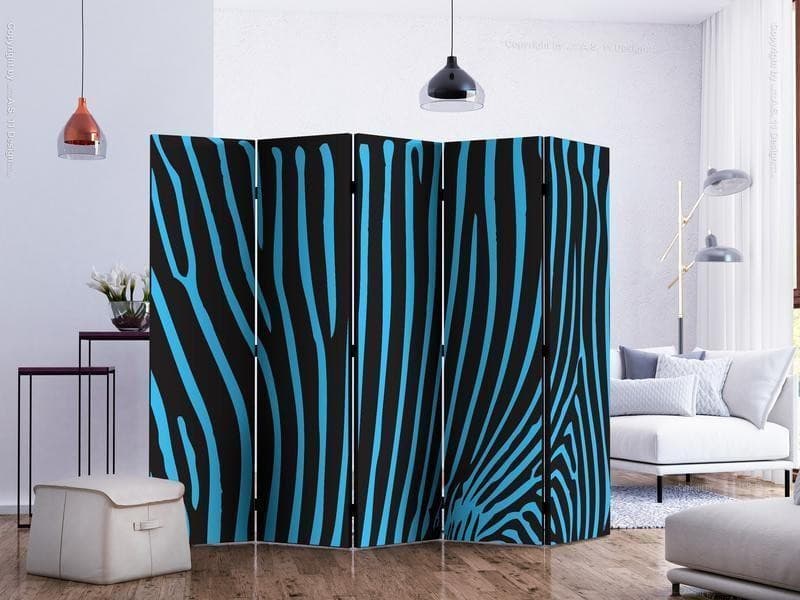 Paravento Zebra pattern (turquoise) II [divisori da interno] in Paraventi Collezione Casa - Trebisacce, commercioVirtuoso.it