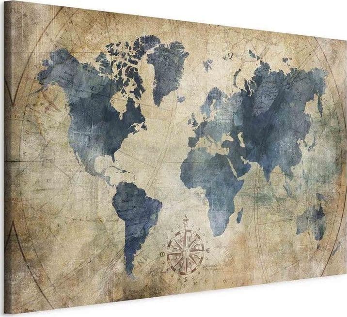 Quadro Retro Map (1 Part) Wide in Poster e stampe Collezione Casa - Trebisacce, commercioVirtuoso.it
