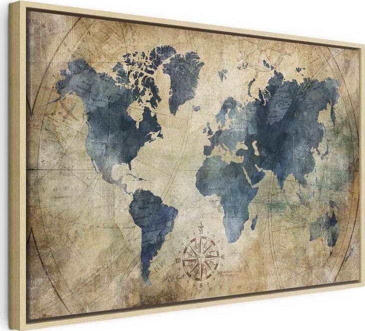 Quadro Retro Map (1 Part) Wide in Poster e stampe Collezione Casa - Trebisacce, commercioVirtuoso.it