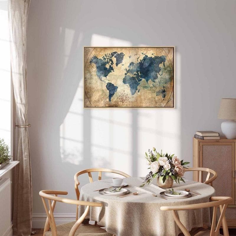 Quadro Retro Map (1 Part) Wide in Poster e stampe Collezione Casa - Trebisacce, commercioVirtuoso.it