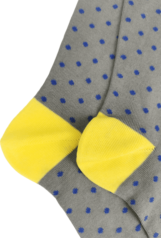 Calze lunghe uomo - Fantasia pois militare/blu/lime in Calze Couture - Sestu, commercioVirtuoso.it