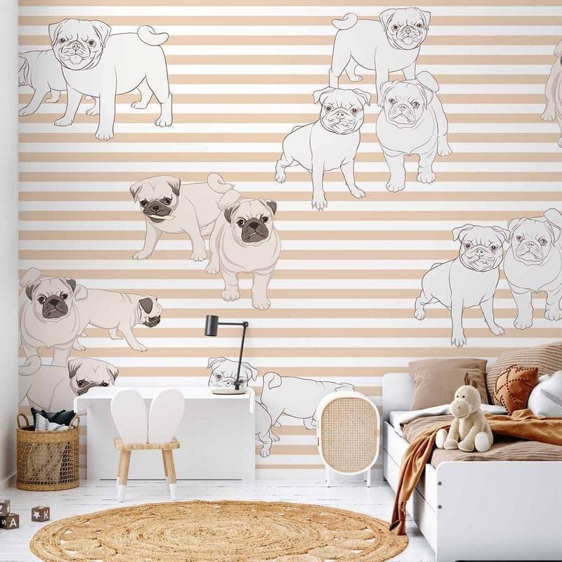 Fotomurale Playful Dogs in Carta da parati Collezione Casa - Trebisacce, commercioVirtuoso.it