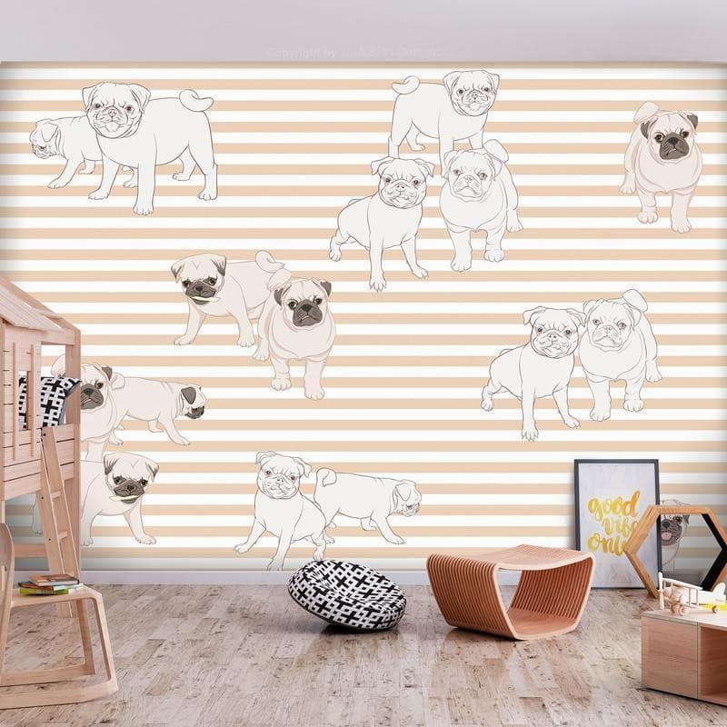 Fotomurale Playful Dogs in Carta da parati Collezione Casa - Trebisacce, commercioVirtuoso.it