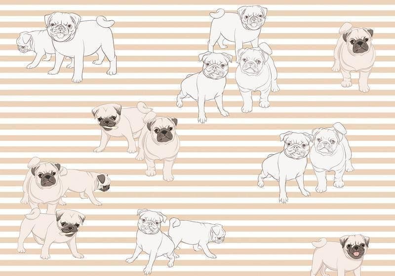 Fotomurale Playful Dogs in Carta da parati Collezione Casa - Trebisacce, commercioVirtuoso.it
