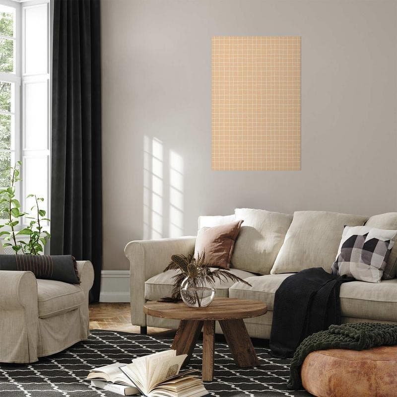 Poster - Lines and Noise - a wavy grid in shades of orange in Poster e stampe Collezione Casa - Trebisacce, commercioVirtuoso.it