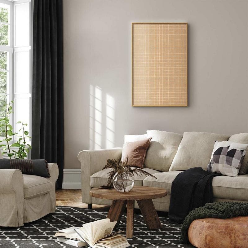Poster - Lines and Noise - a wavy grid in shades of orange in Poster e stampe Collezione Casa - Trebisacce, commercioVirtuoso.it