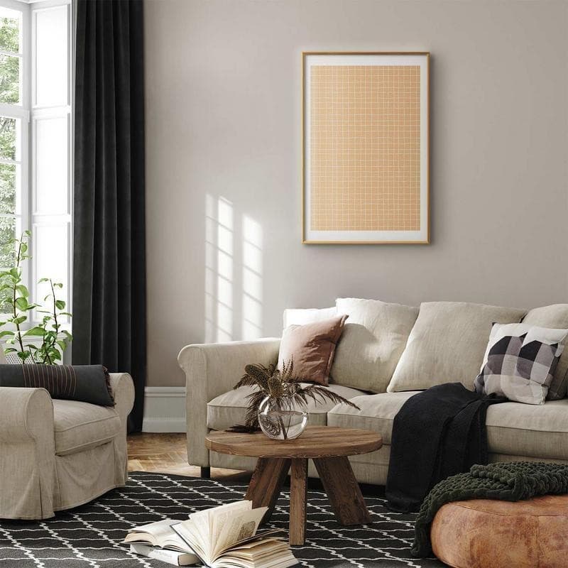 Poster - Lines and Noise - a wavy grid in shades of orange in Poster e stampe Collezione Casa - Trebisacce, commercioVirtuoso.it