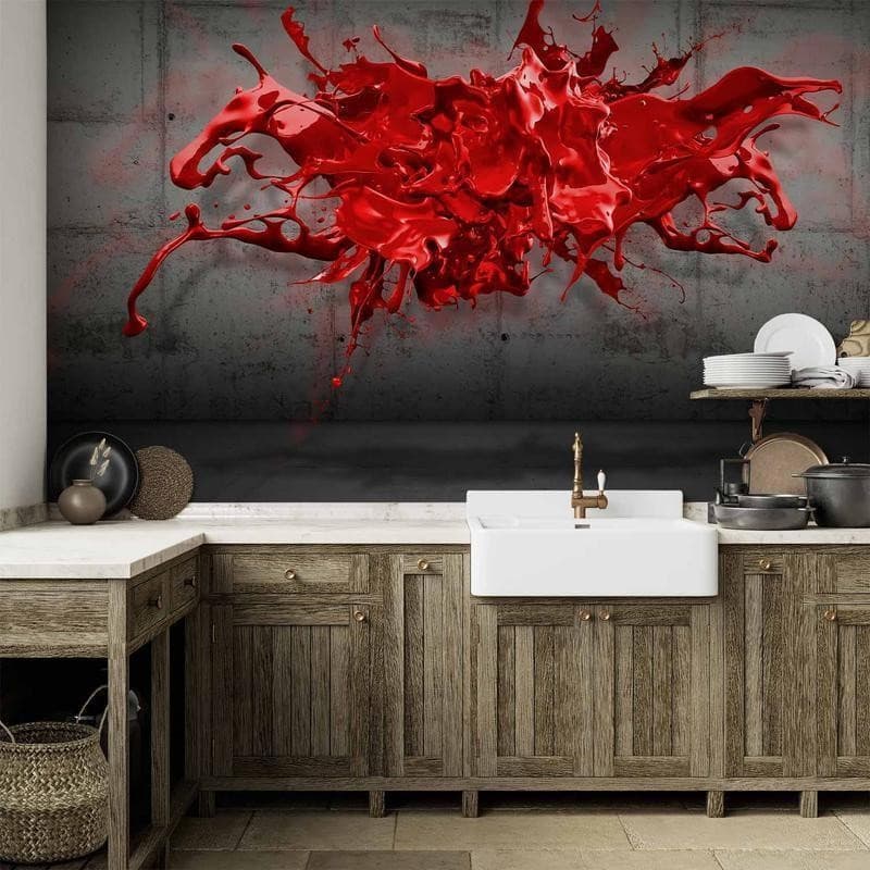 Fotomurale Red Ink Blot in Carta da parati Collezione Casa - Trebisacce, commercioVirtuoso.it