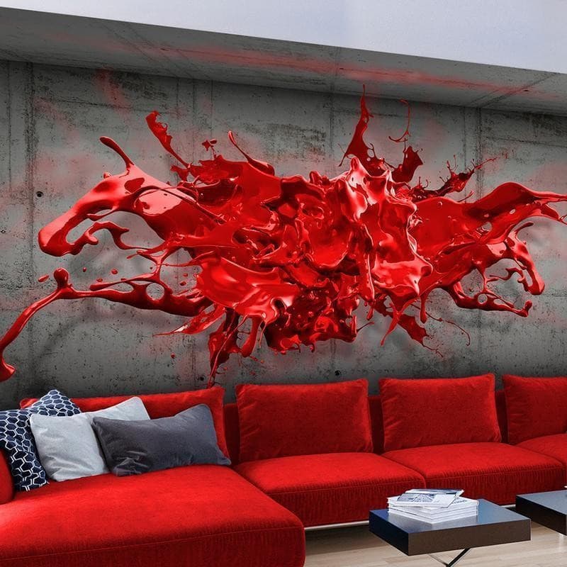 Fotomurale Red Ink Blot in Carta da parati Collezione Casa - Trebisacce, commercioVirtuoso.it
