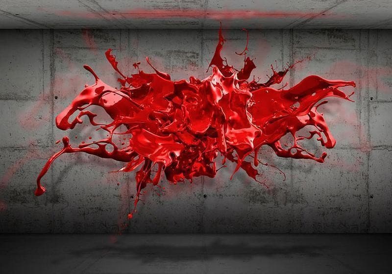 Fotomurale Red Ink Blot in Carta da parati Collezione Casa - Trebisacce, commercioVirtuoso.it