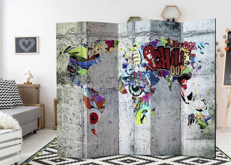 Paravento Graffiti World [divisori da interno] in Paraventi Collezione Casa - Trebisacce, commercioVirtuoso.it