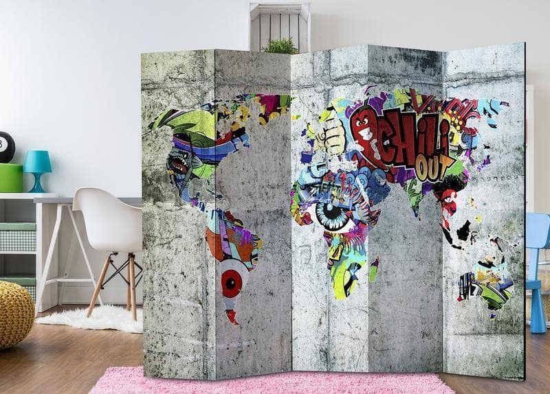 Paravento Graffiti World [divisori da interno] in Paraventi Collezione Casa - Trebisacce, commercioVirtuoso.it