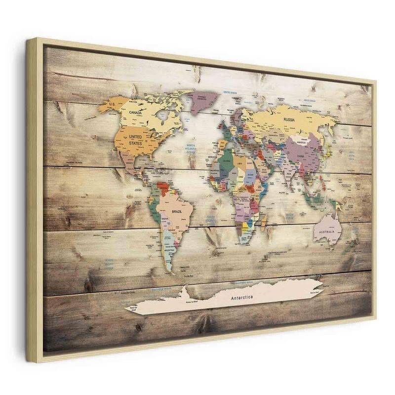 Quadro World Map: Colourful Continents in Mappe Collezione Casa - Trebisacce, commercioVirtuoso.it