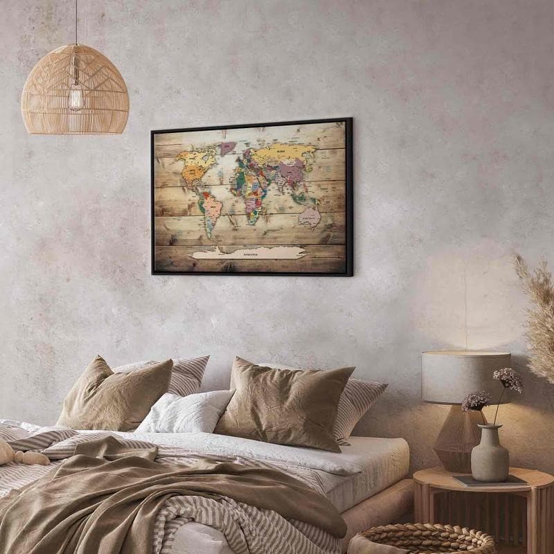 Quadro World Map: Colourful Continents in Mappe Collezione Casa - Trebisacce, commercioVirtuoso.it