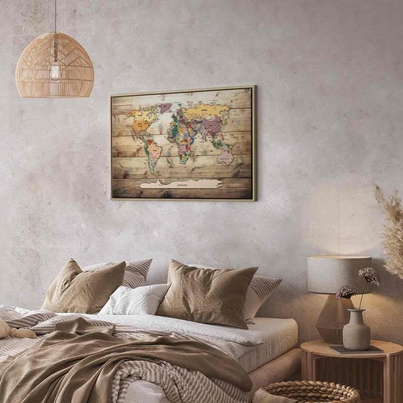 Quadro World Map: Colourful Continents in Mappe Collezione Casa - Trebisacce, commercioVirtuoso.it