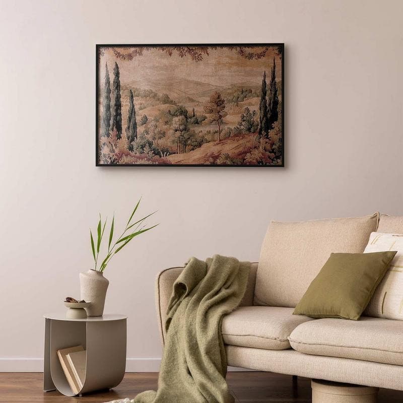 Poster - Mediterranean Landscape - Old Tapestry with a Hill and Lake in Arazzi e tappezzeria Collezione Casa - Trebisacce, commercioVirtuoso.it