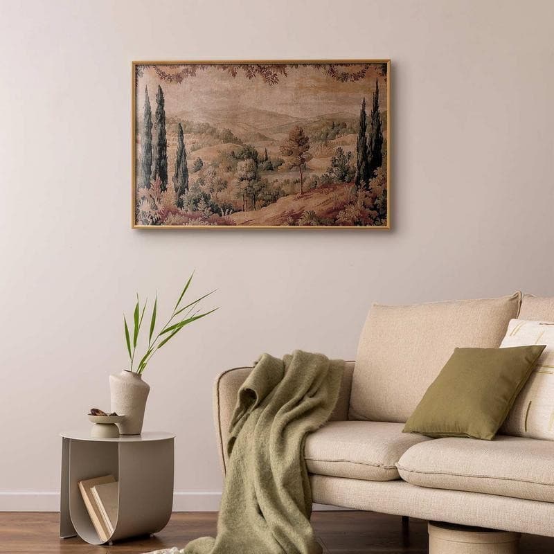 Poster - Mediterranean Landscape - Old Tapestry with a Hill and Lake in Arazzi e tappezzeria Collezione Casa - Trebisacce, commercioVirtuoso.it