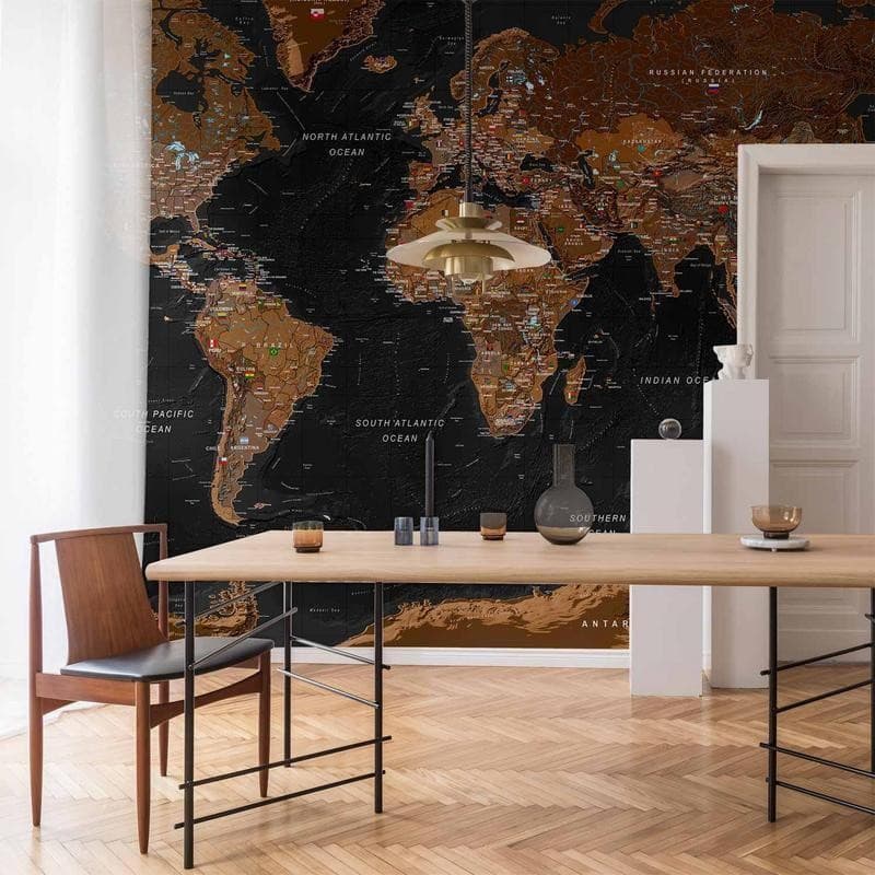 Fotomurale World: Stylish Map in Carta da parati Collezione Casa - Trebisacce, commercioVirtuoso.it