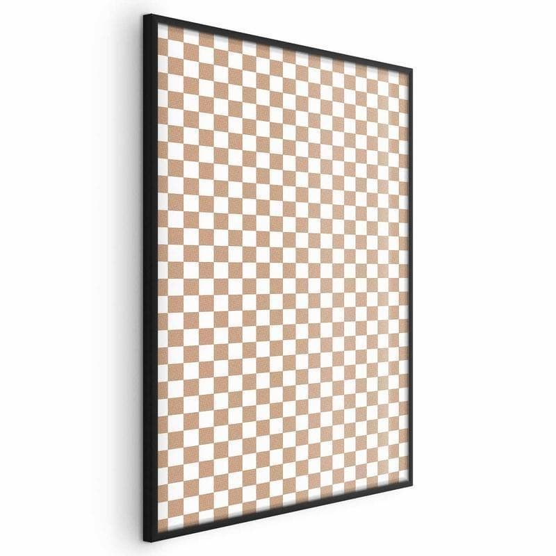 Poster - Geometry and Browns - a chessboard pattern in neutral shades in Poster e stampe Collezione Casa - Trebisacce, commercioVirtuoso.it