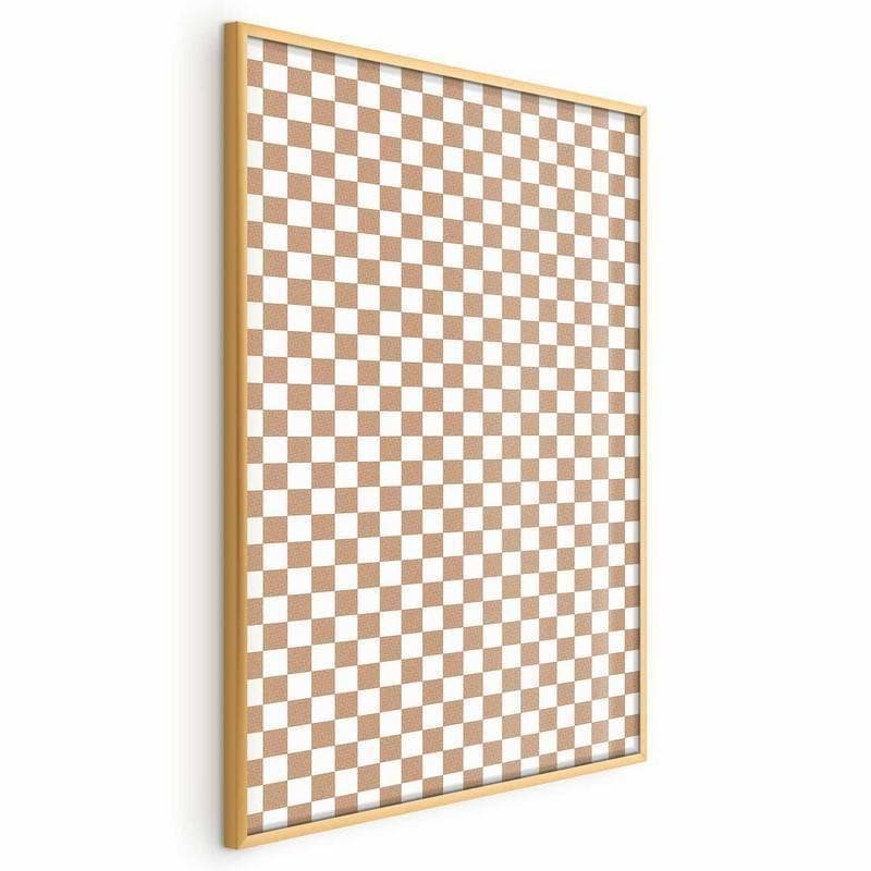 Poster - Geometry and Browns - a chessboard pattern in neutral shades in Poster e stampe Collezione Casa - Trebisacce, commercioVirtuoso.it