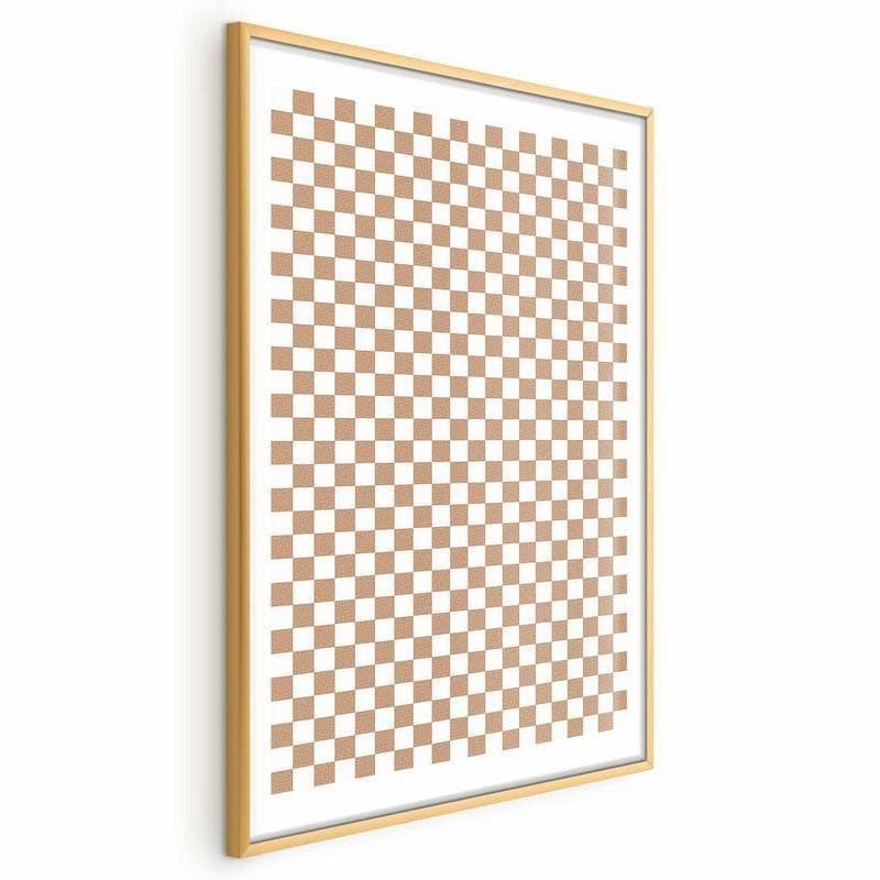 Poster - Geometry and Browns - a chessboard pattern in neutral shades in Poster e stampe Collezione Casa - Trebisacce, commercioVirtuoso.it
