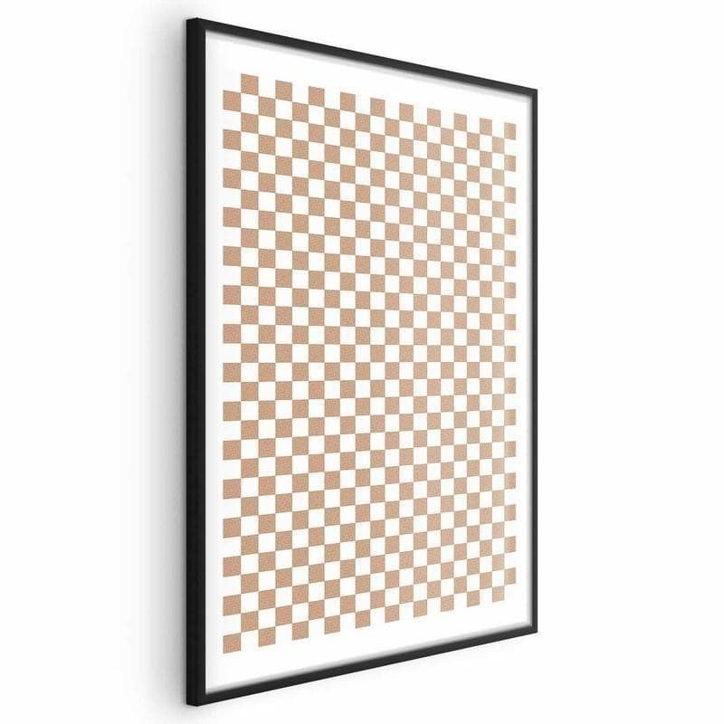 Poster - Geometry and Browns - a chessboard pattern in neutral shades in Poster e stampe Collezione Casa - Trebisacce, commercioVirtuoso.it