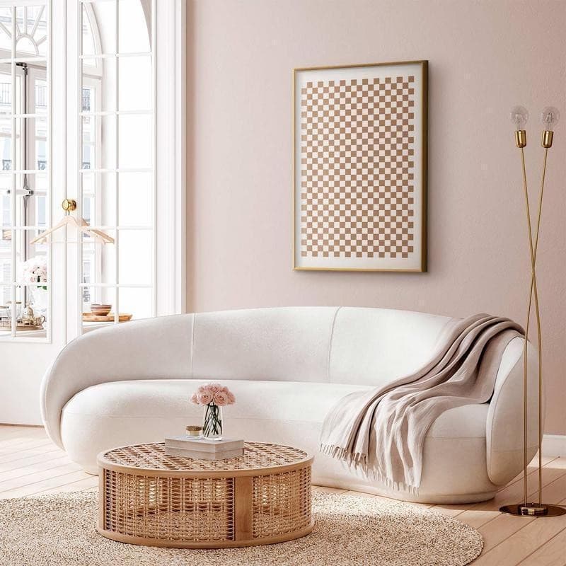 Poster - Geometry and Browns - a chessboard pattern in neutral shades in Poster e stampe Collezione Casa - Trebisacce, commercioVirtuoso.it