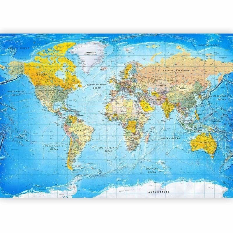 Fotomurale adesivo World Classic Map in Carta da parati Collezione Casa - Trebisacce, commercioVirtuoso.it