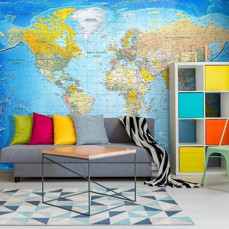 Fotomurale adesivo World Classic Map in Carta da parati Collezione Casa - Trebisacce, commercioVirtuoso.it