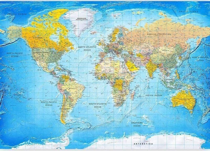 Fotomurale adesivo World Classic Map in Carta da parati Collezione Casa - Trebisacce, commercioVirtuoso.it