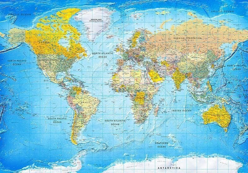 Fotomurale adesivo World Classic Map in Carta da parati Collezione Casa - Trebisacce, commercioVirtuoso.it