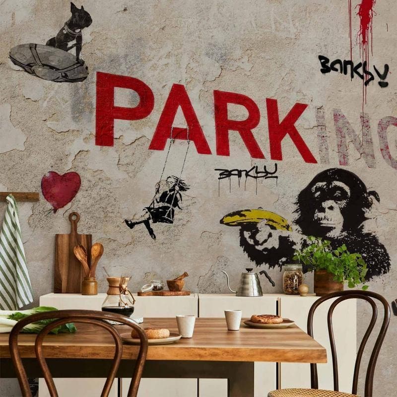 Fotomurale [Banksy] Graffiti Collage in Carta da parati Collezione Casa - Trebisacce, commercioVirtuoso.it