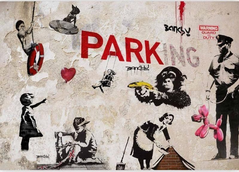 Fotomurale [Banksy] Graffiti Collage in Carta da parati Collezione Casa - Trebisacce, commercioVirtuoso.it